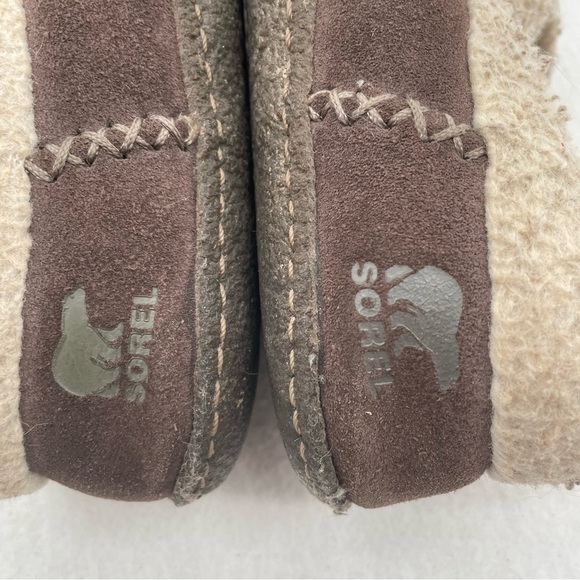SOREL Women’s Nakiska Brown Suede Fur Lined House slippers size: 9 - Picture 5 of 11